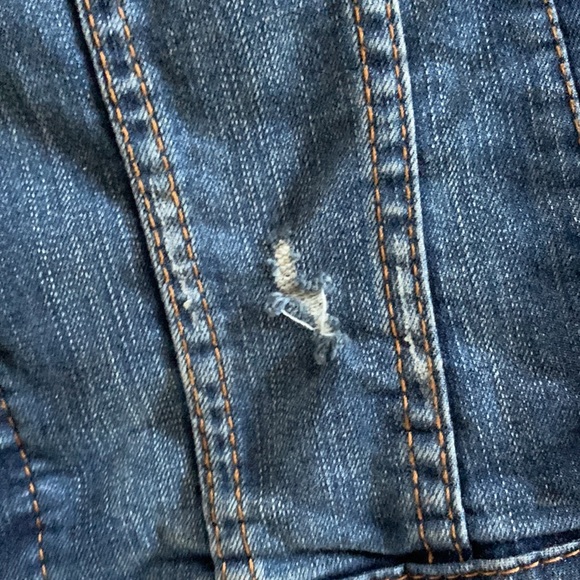 Aeropostale jr sz M distressed jean jacket euc - Picture 3 of 6